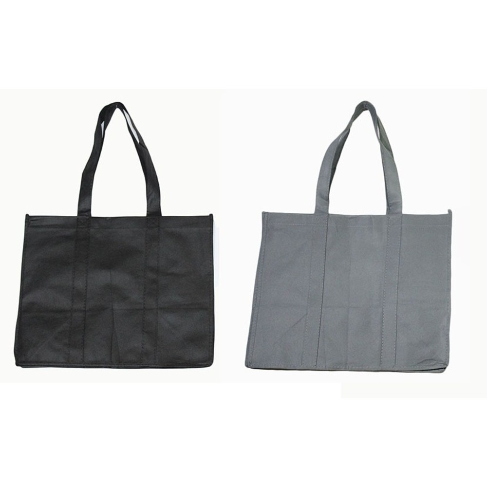 9 Pack Reusable Grocery Tote Bags Non-Woven Shopping Bag Black‎ Grey 15.5x13